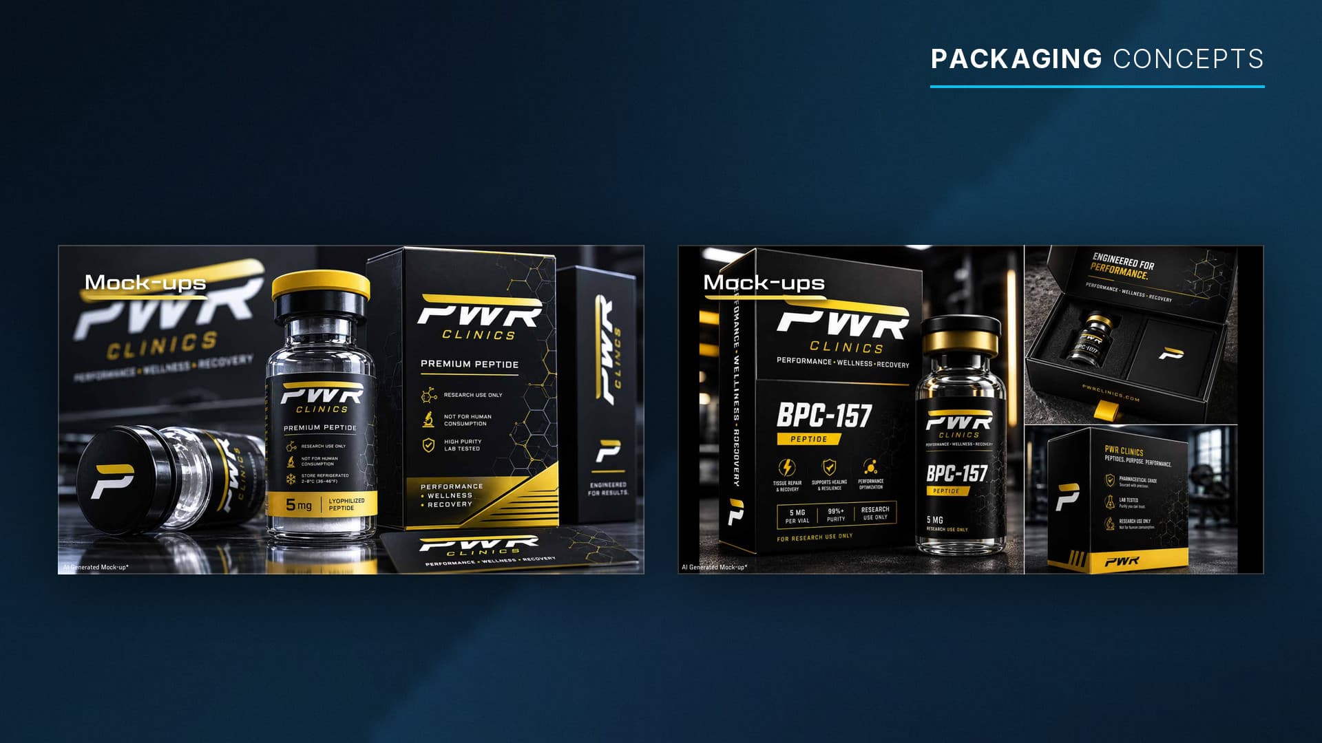 PWR Clinics packaging concepts