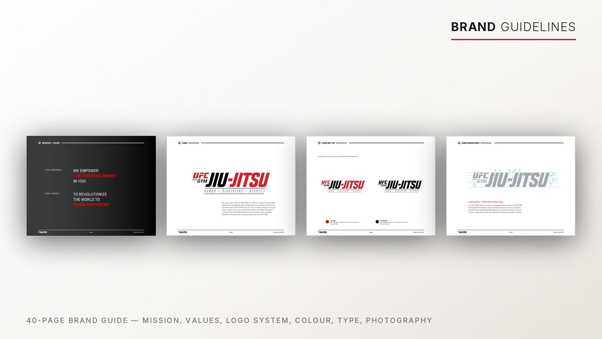 UFC GYM Jiu-Jitsu brand guide spreads