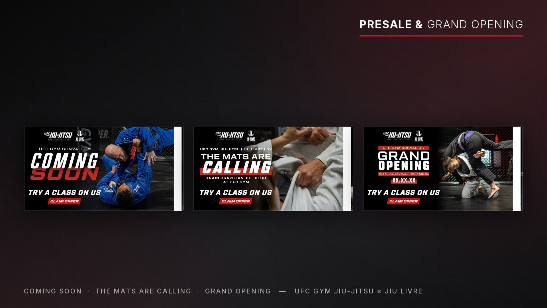 UFC GYM Jiu-Jitsu launch campaign sequence