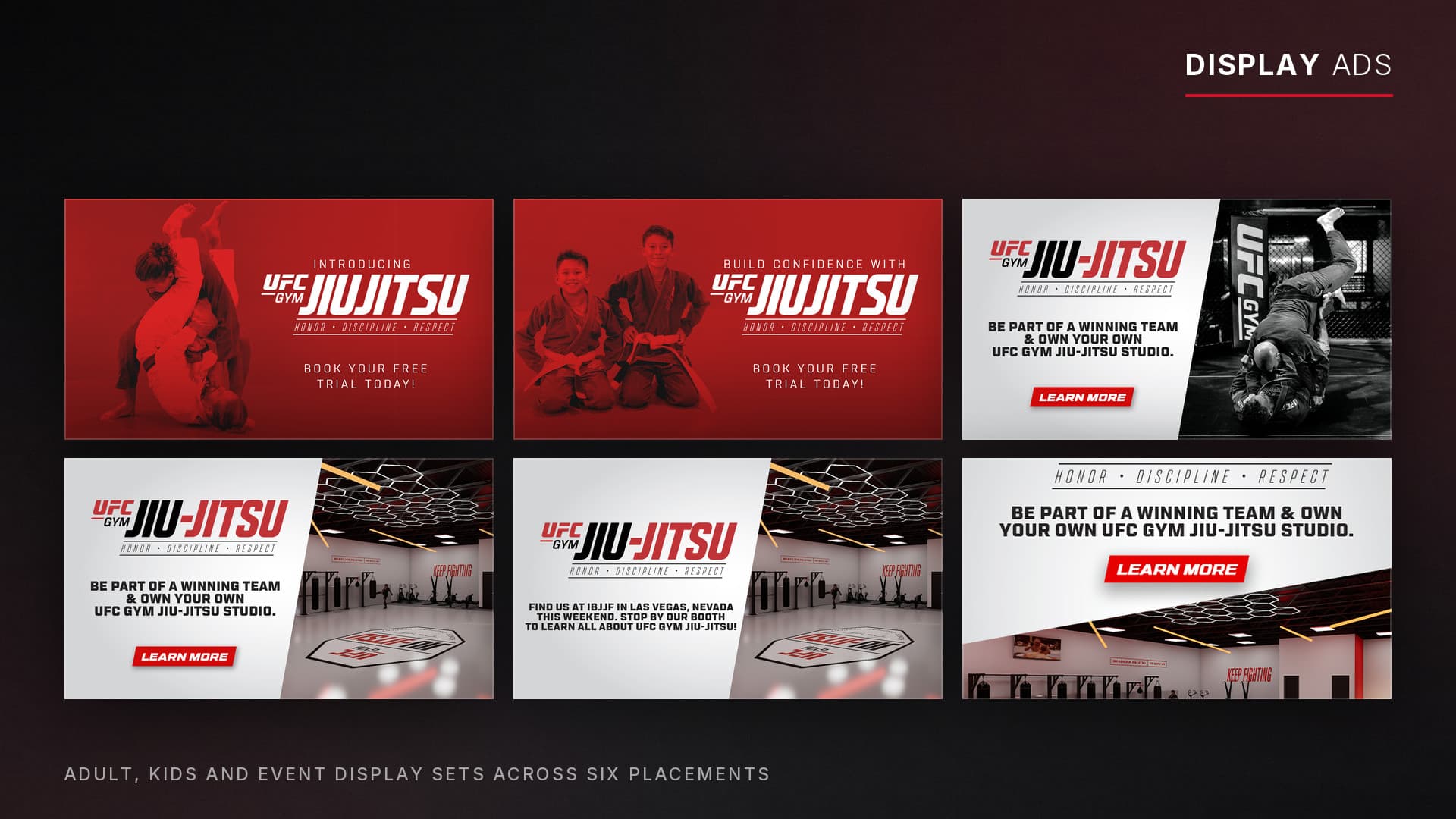 UFC GYM Jiu-Jitsu display ad sets